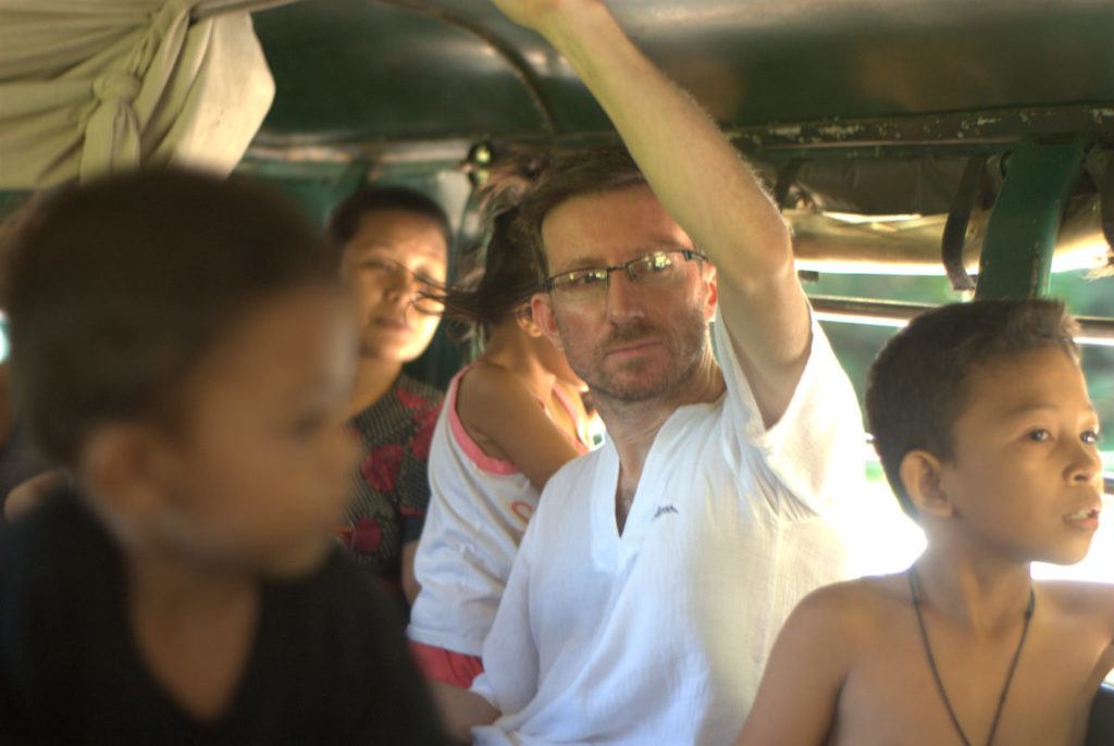 Nick Conneff on a jeepney in The Philippines.